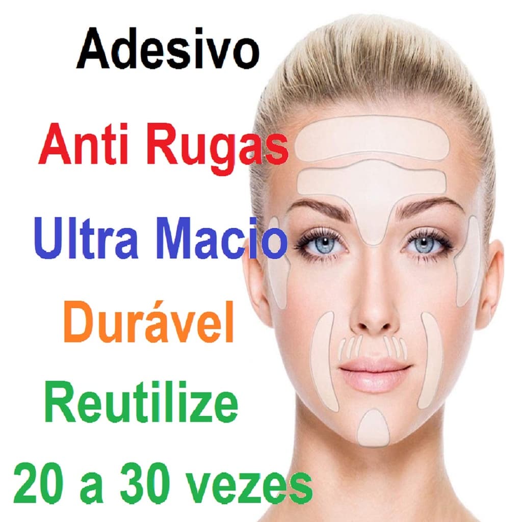 Anti Rugas Para Rosto Silicone Adesivo Estimulador de Colágeno Natural Botox Natural com 16 peças