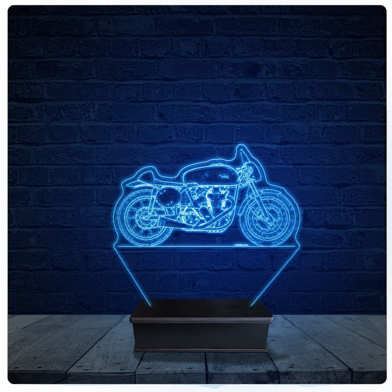 Luminária Led Acrilico Abajur - Moto Café Racer 03