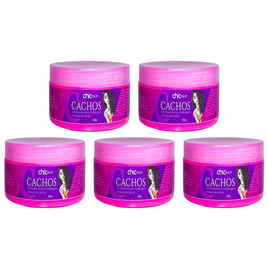 5 Gel Hidratante para modelagem e fixação de cachos Chichair 300g