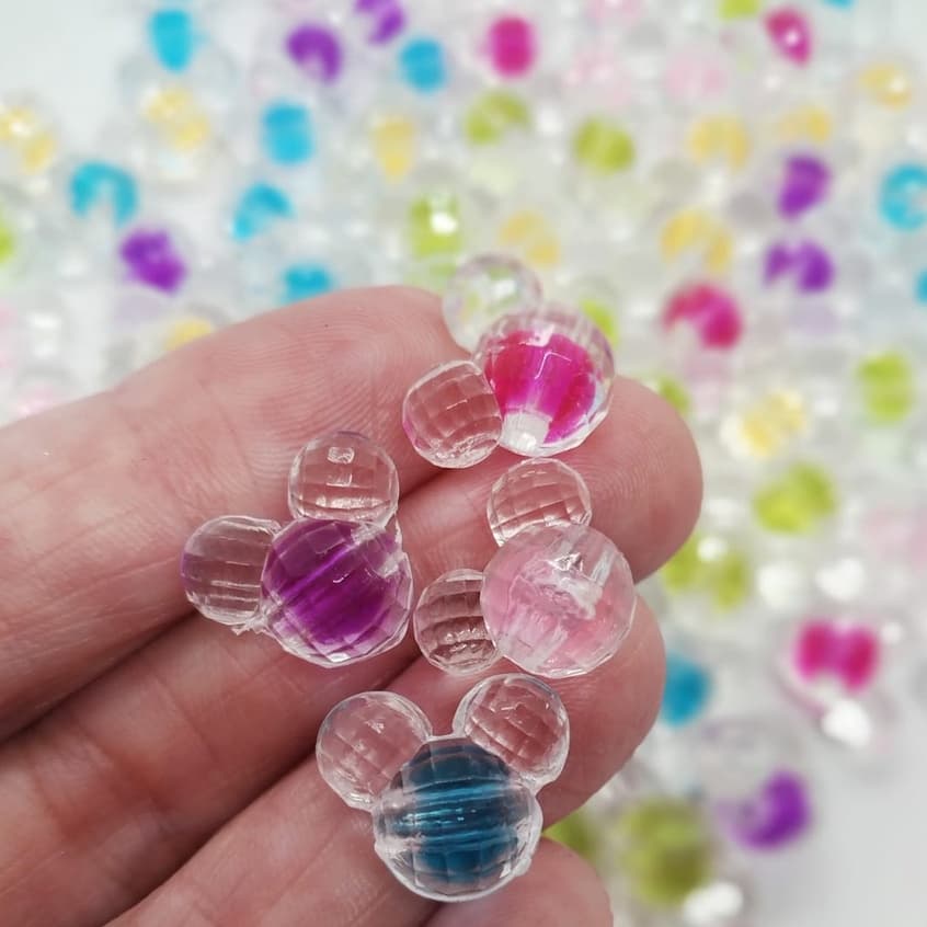 MIÇANGAS ENTREMEIO COLORIDAS 1,5 CM MIKEY - Pulseira, Colar, Strap Phone