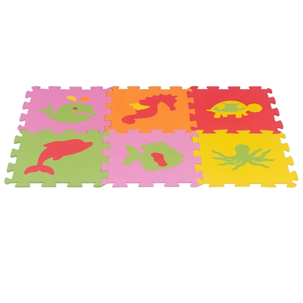 Tapete Eva Infantil 28x28cmx5mm Fundo do Mar 6 Peças