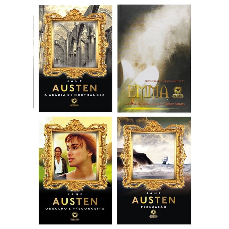 KIT Jane Austen – Edição Bilingue, Capa Dura – A Abadia de Northanger + Emma + Orgulho e Preconceito + Persuasão