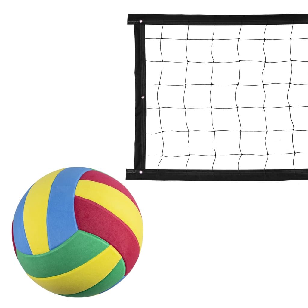 Kit rede de vôlei com bola Evo Sports 8 metros Preto