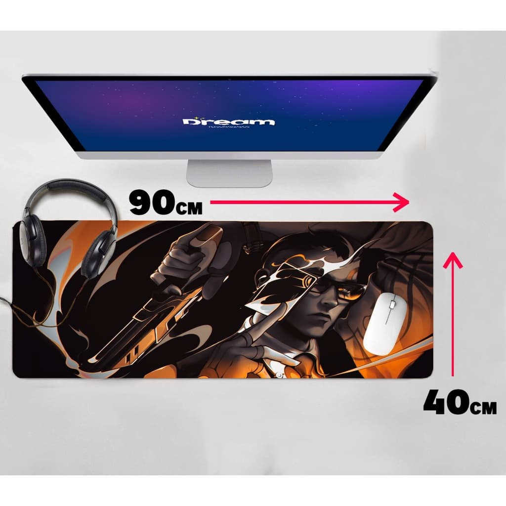 Mouse Pad Gamer Valorant Chamber Extra Grande 90x40 Personalizado borda costurada mousepad
