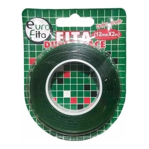 Fita Dupla Face Profissional Extra Forte Super Mágica Adesiva Cola Quadro Acrilica Fita Dupla Face Acrílica Fixação Euro Fita 12mm X 2m