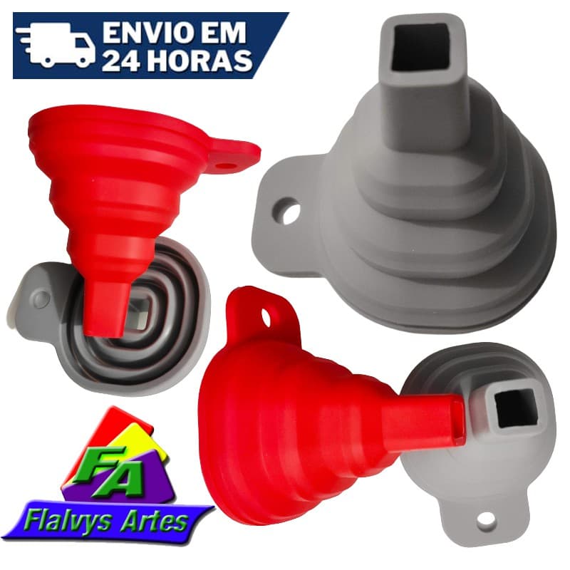 Funil Retratil Silicone Dobravel Cozinha