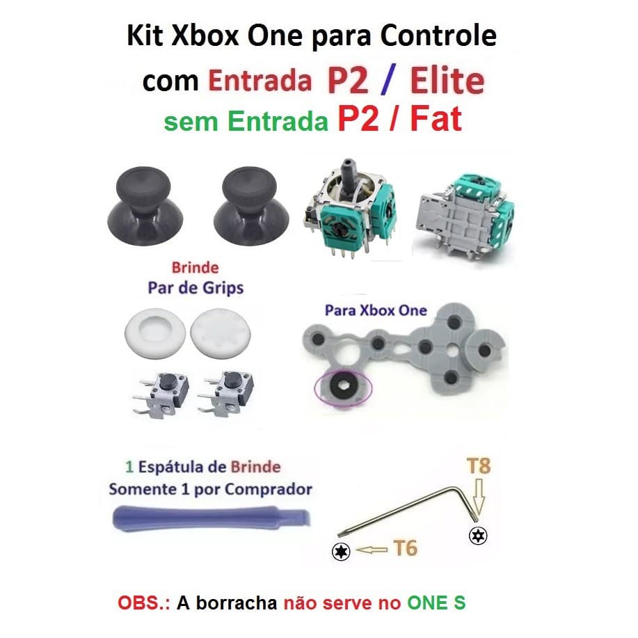 Kit Peças controle Xbox One ( Grips Preto) - SK-39