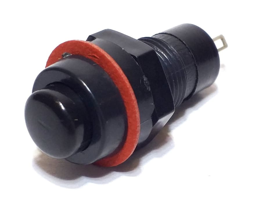 Kit 100 Botões de Pulso Preto 12V DS-213 PT 2 Terminais