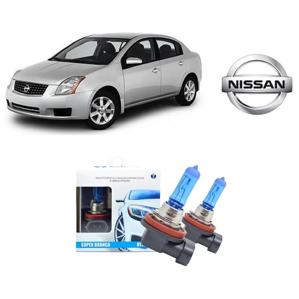 Kit 2 Lampadas Super Brancas para Farol De Milha Modelo H11 com 8500K para Nissan Sentra