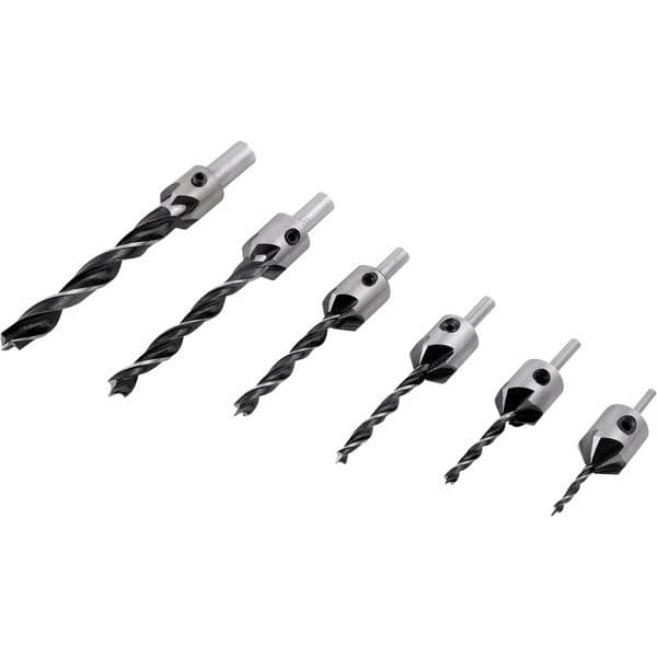 Jogo de brocas 3 pontas com escariador, 3 mm a 10 mm, jogo com 7 peças, VONDER