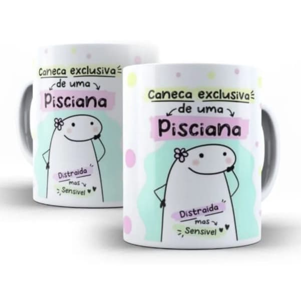 Caneca Cerâmica Branca Signo Peixes Pisciana