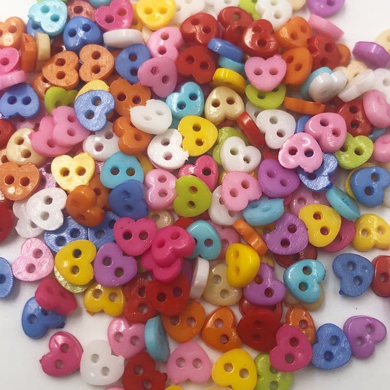100 Pçs 6mm Resina Coração Mini Pequenos Botões Artesanato Ferramentas De Costura Botão Decorativo Scrapbooking Vestuári