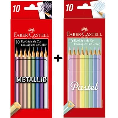 Lápis de cor  Metalico, Pastel ou Kit, Faber Castell c/ 10 cores especiais