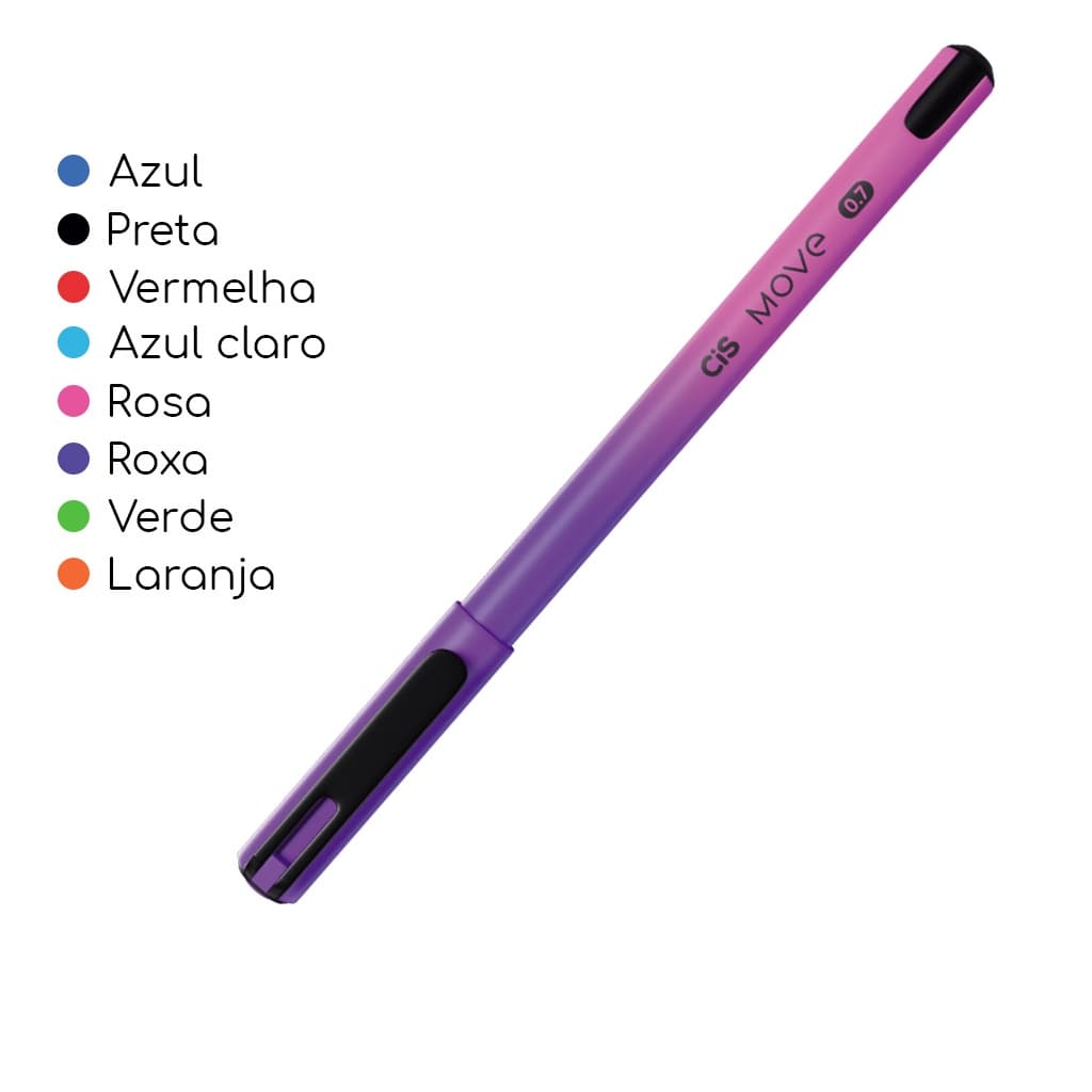 Caneta esferográfica CIS MOVE 0.7mm - UNIDADE