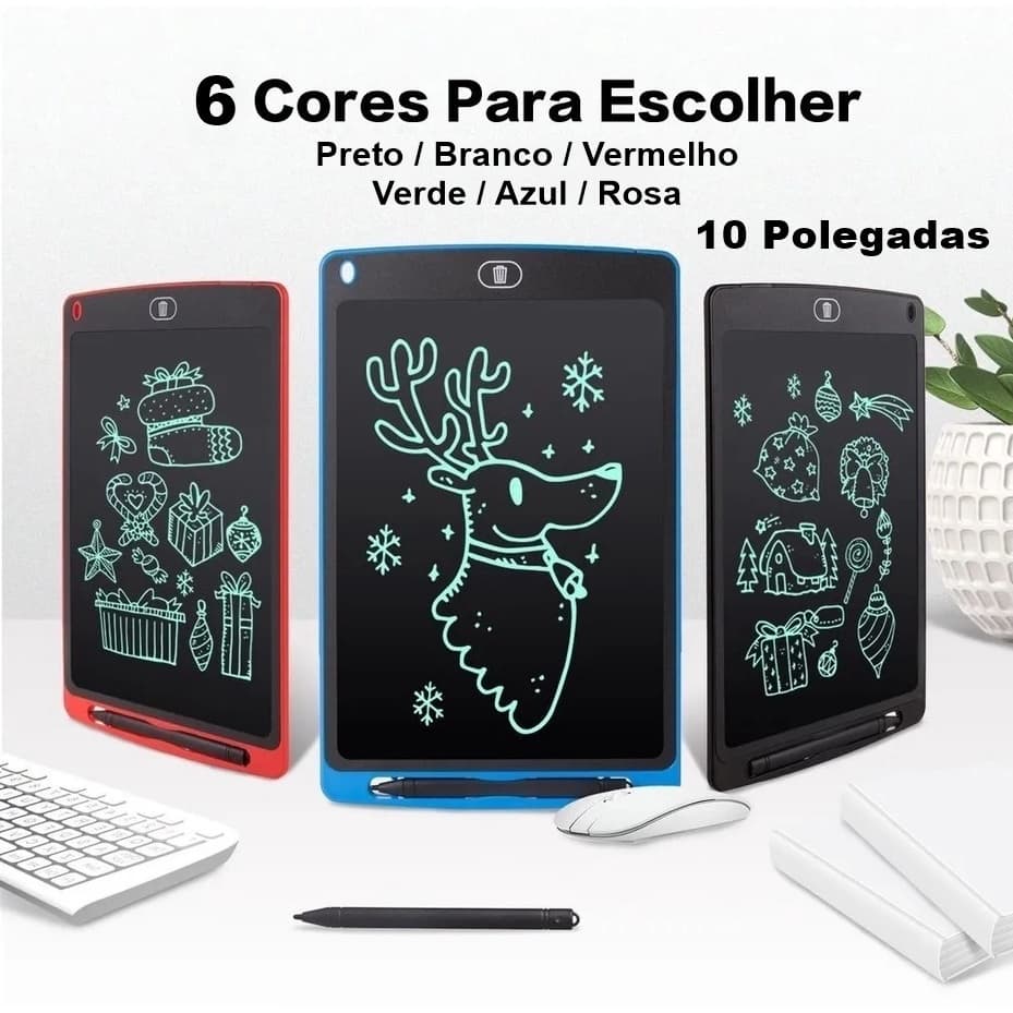Lousa Digital Tablet Mágico Infantil LCD 10 Polegadas Escrever Pintar e Desenhar