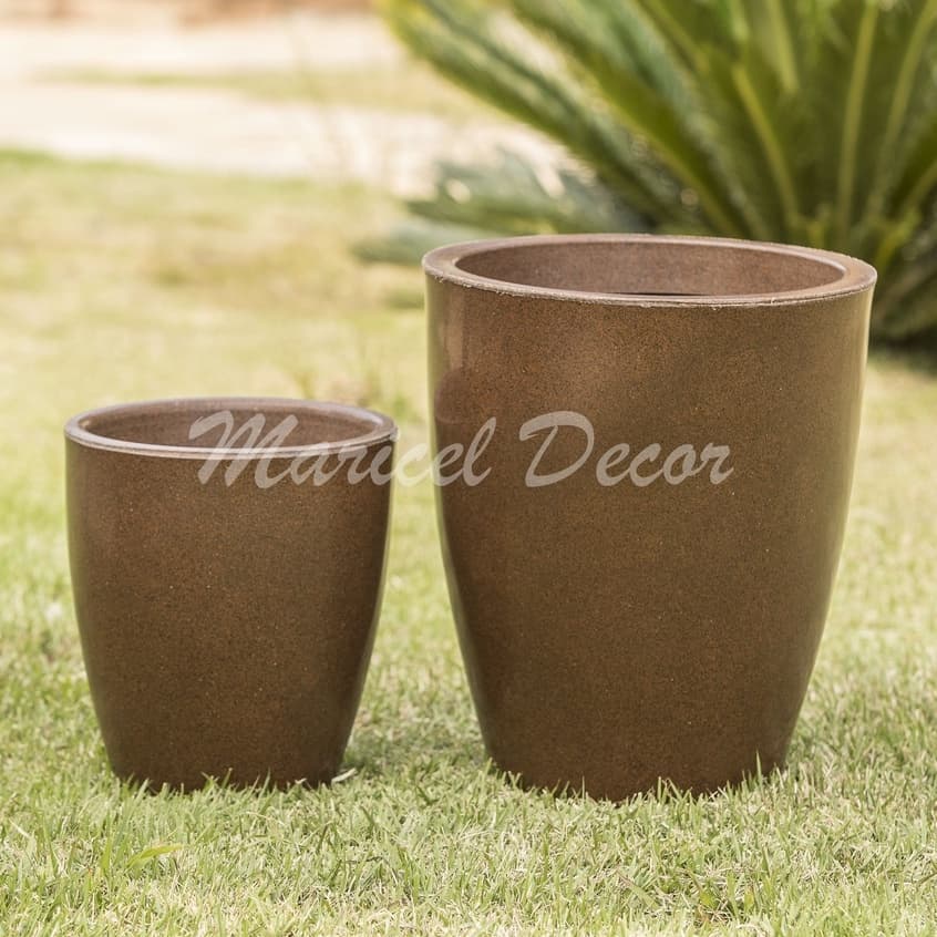 Kit 2 Vasos para plantas Decorativo Luxo Liso Moderno em Polietileno