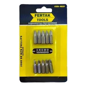 Jogo De Bits Phillips Para parafusar 10 Pçs Ponteira Curta