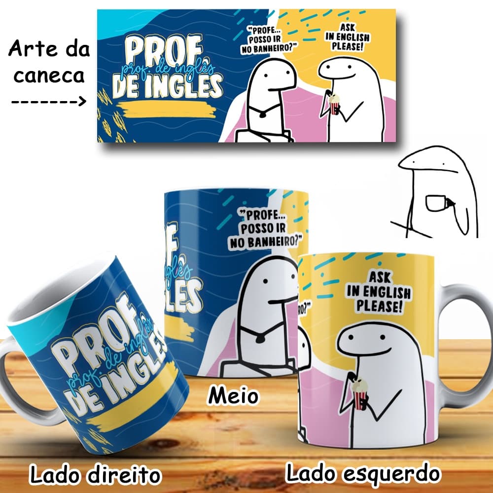 Caneca Flork Professor de Inglês, Caneca Profissões Flork 325 ML