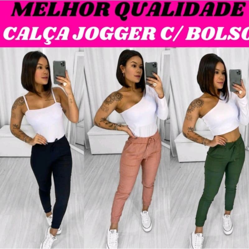 Promoção Calça Jogger feminina  tecido Bengaline   Envio Emidiato P/ M/G/GG