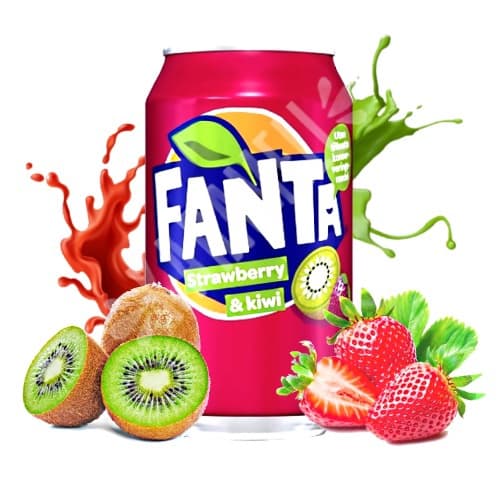 Fanta Strawberry & Kiwi - Refeigerante - Importado da Dinamarca