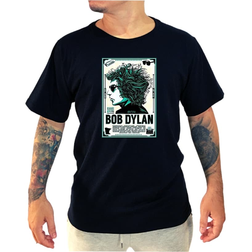 Camisetas Camisas Bob Dylan Rock n Roll Malha Algodão Premium 30.1