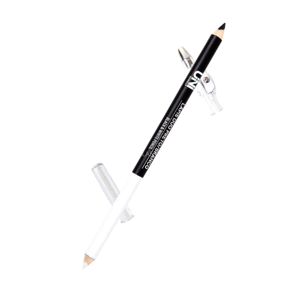 Lapis De Olho Duo Preto E Branco Com Apontador Uni Makeup