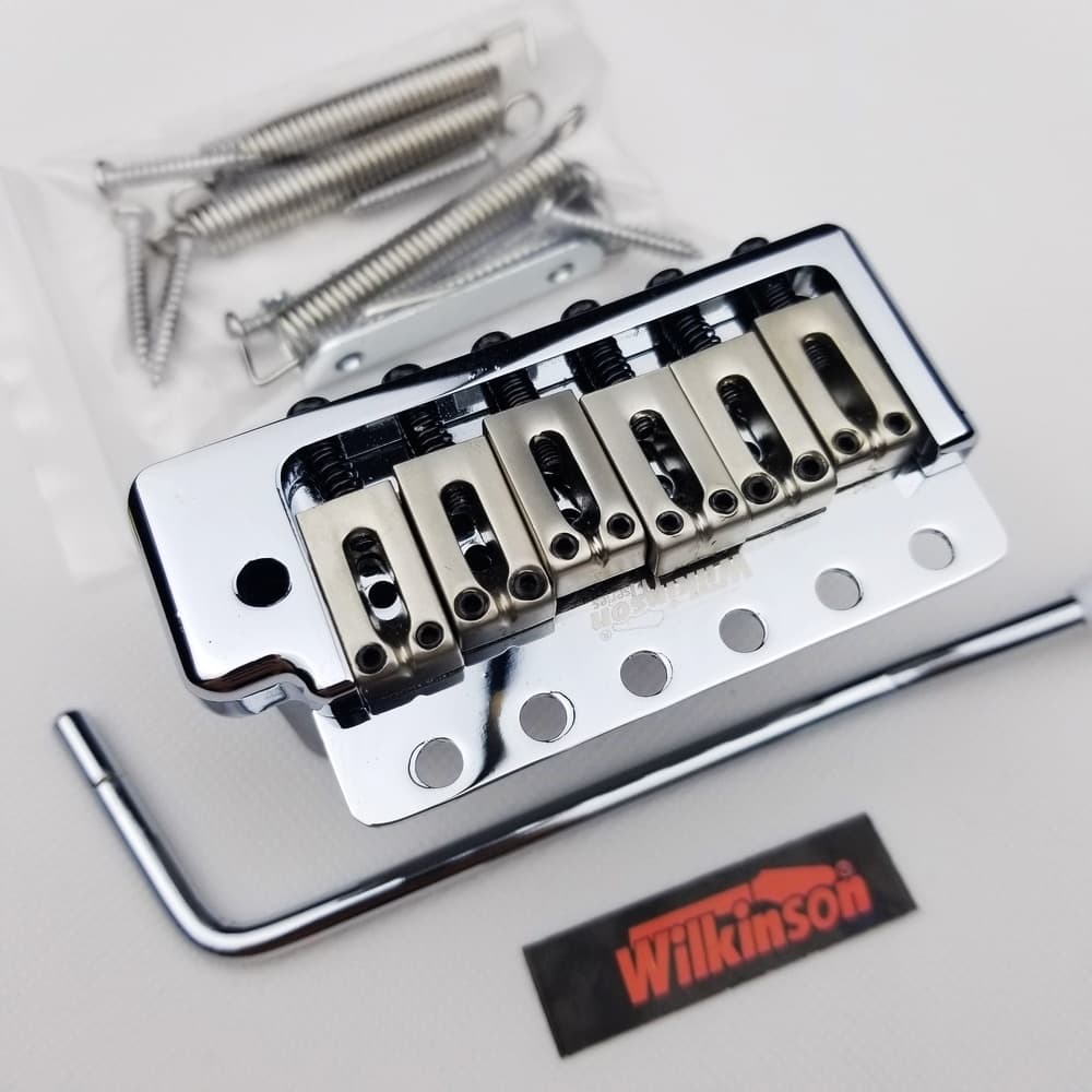 Wilkinson ST Guitarra Elétrica 6 Parafusos Fixos Sistema Tremolo Ponte Cromada Prata WOV09