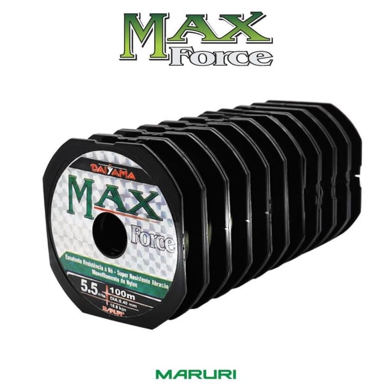 Linha Nylon Max Force Maruri 1000m  - 10 Carreteis de 100MTRS