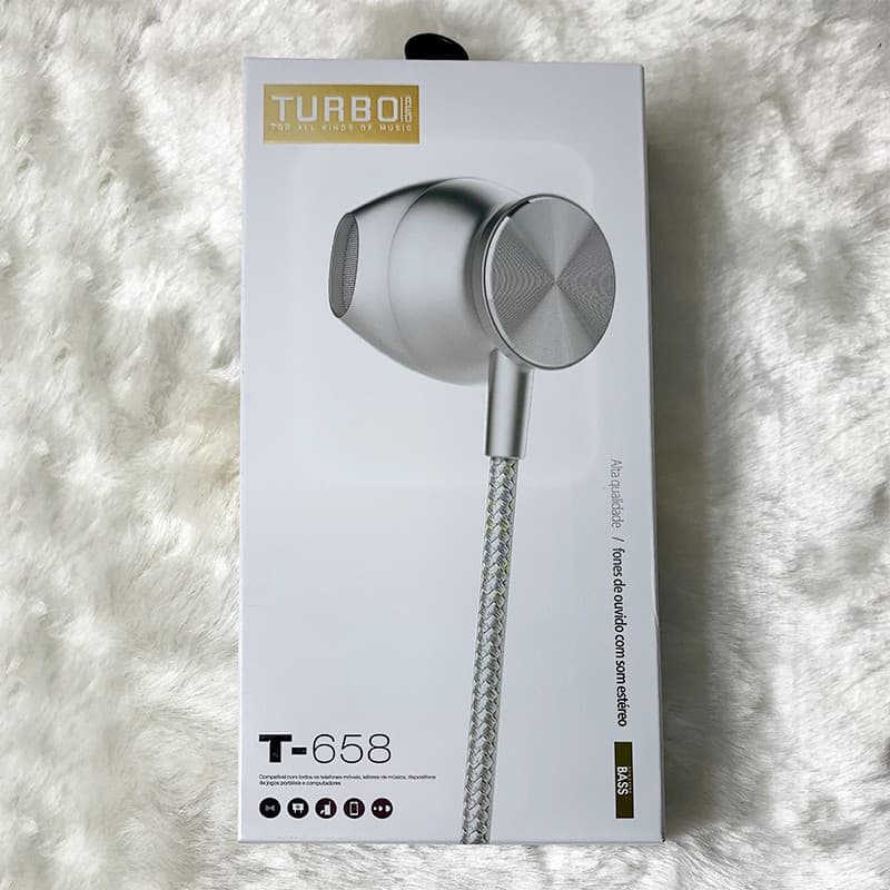 Fones de ouvido TURBO T-658, música, adequados para Android e Apple iPhone 10 11 Pro X XR XS Max 7 Plus