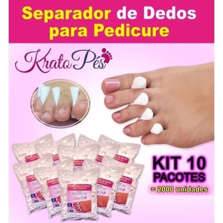 KIT Separador de dedos 100% em algodão [Kratopes] - 200 unid/pacote (kit 10 pacotes)