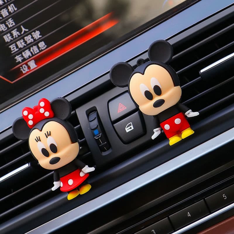 Adornos giros de ventilação para automóveis Adornos para automóveis com Mickey e Minnie adornos para colocar, acessórios
