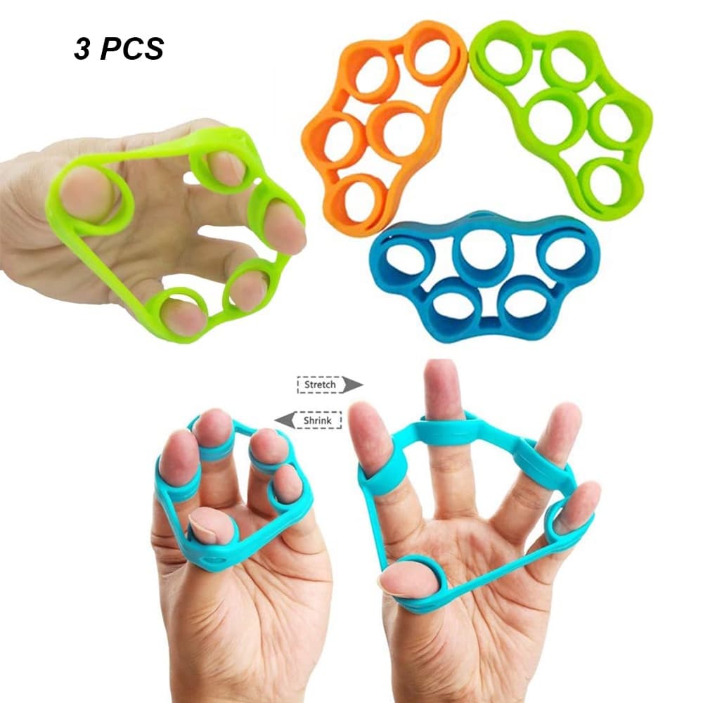 3 PCS Exercitador de mão Maca de silicone para dedos, Exercitador extensor de mão Treinador de força de preensão de dedo e Fortalecedor de preensão de mão para artrite Túnel do carpo e acessórios de ginástica