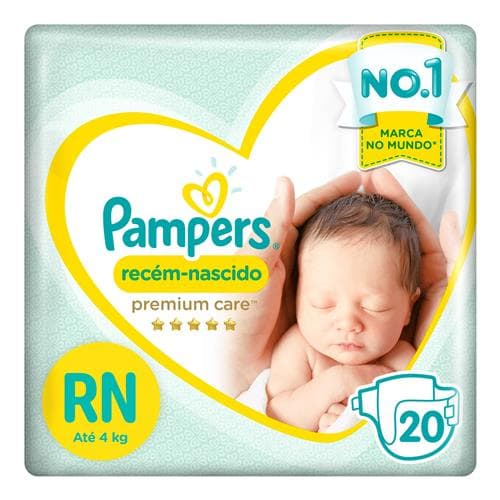 FRALDA PAMPERS PREMIUM CARE RN 4kg - 20 unidades