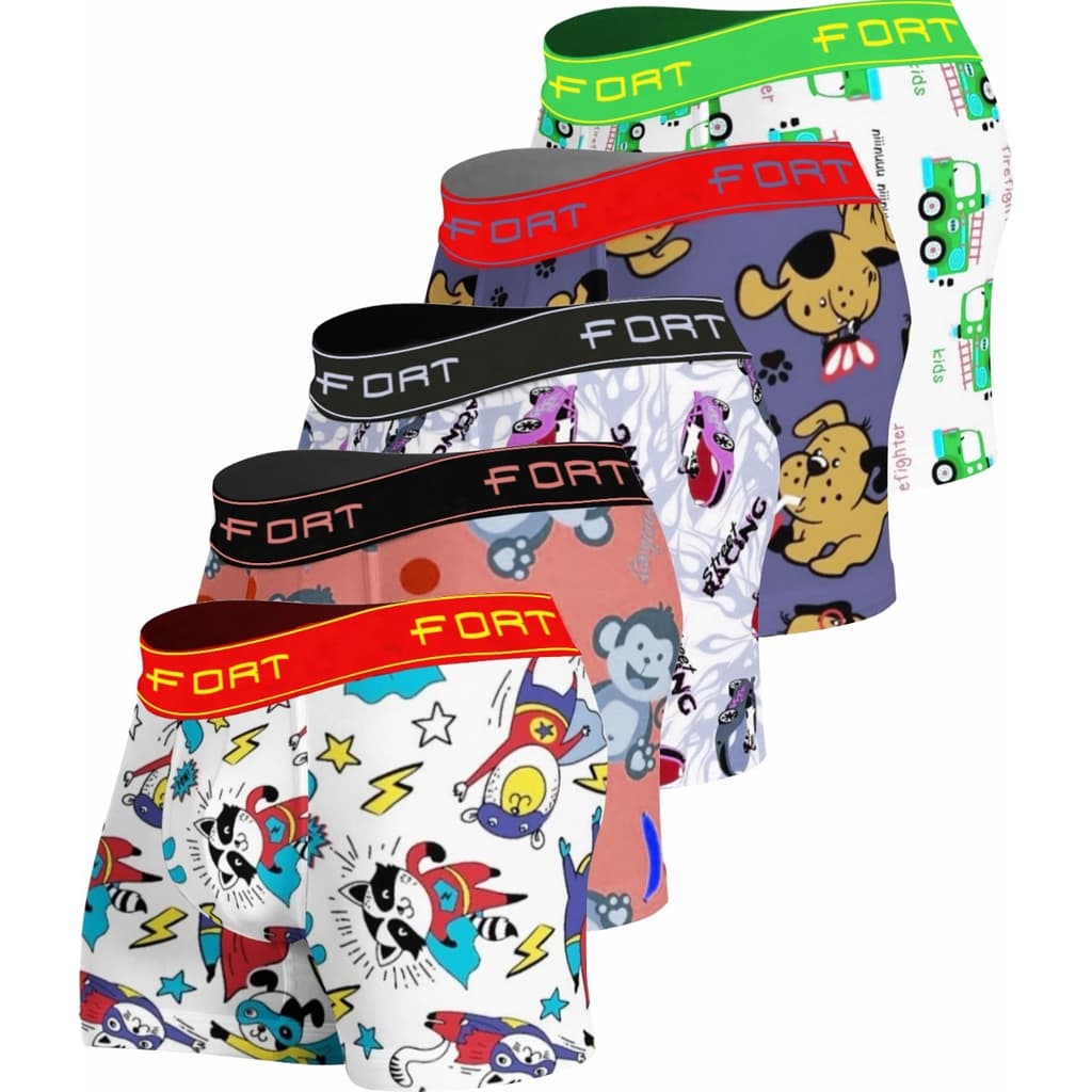 Kit 10 Cuecas Box Boxer Infantil  Microfibra Estampada