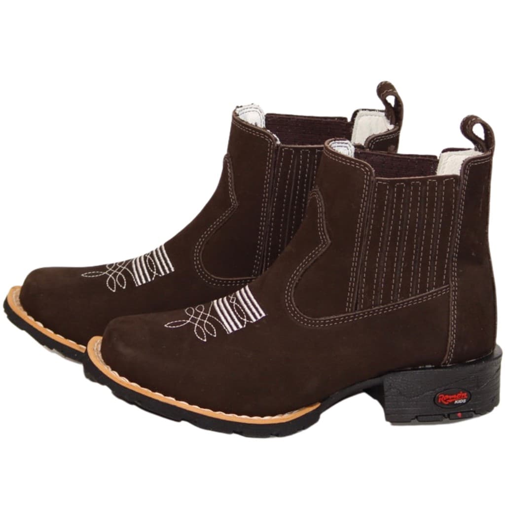 Bota Botina Botinha Infantil Country Menino Masculina Texana Couro Legitimo