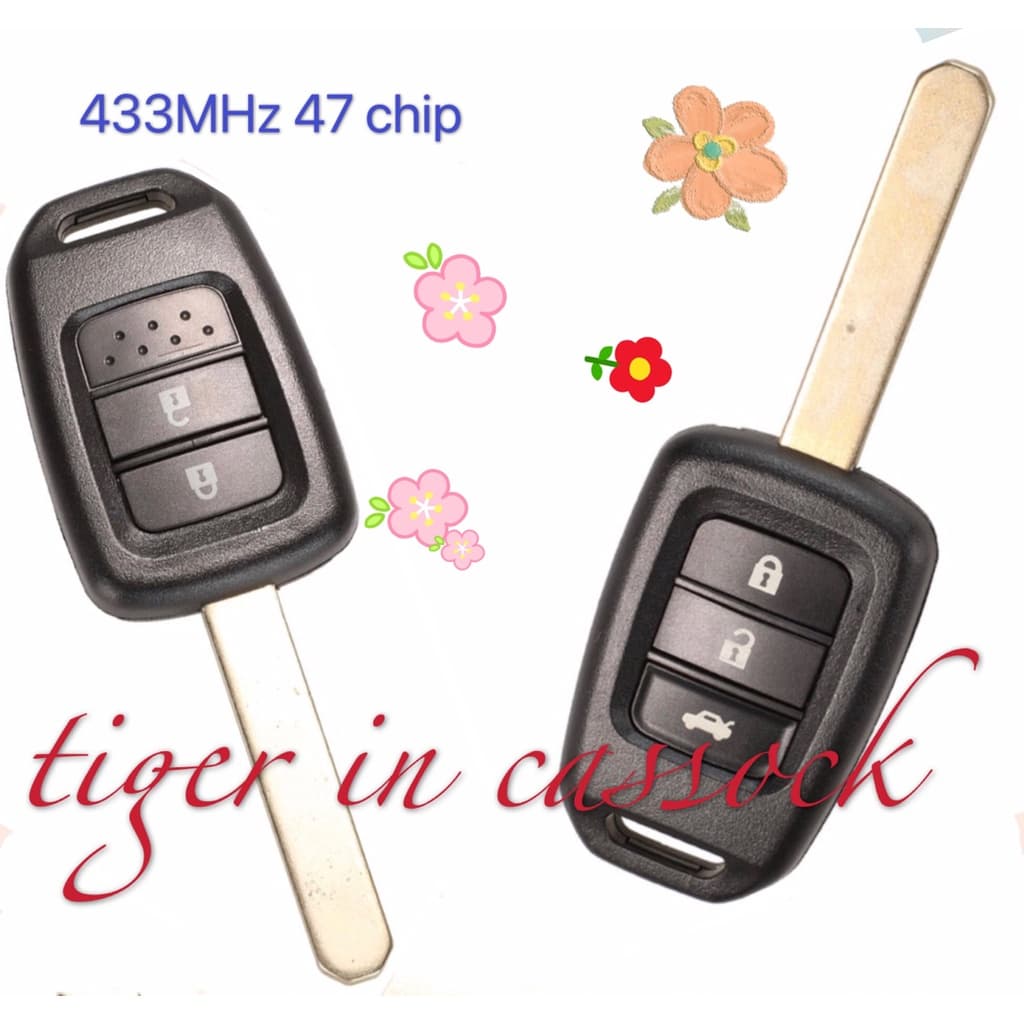 Chave De Alça Reta Honda 2/3 Botão (Frequência 434 MHz ; chip 47) Para Atualizar Remota brio jazz crv hrv brv Etc