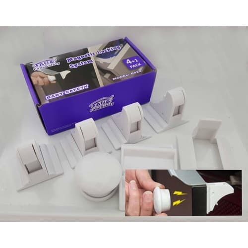 Fechadura Trava Magnética invisível Proteção para crianças - Uso em Gavetas Portas Armários Com 4 travas + 1 chave