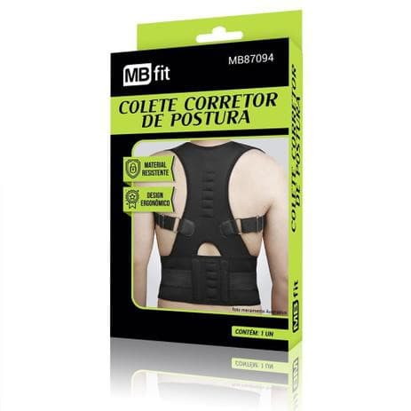 Colete Corretor de Postura Unissex Preto Mb Fit