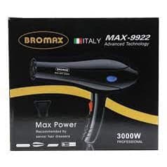 SECADOR DE CABELO BROMAX MAX-9922 3000W 220v