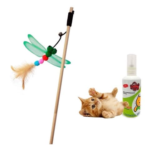 Brinquedos Para Gato Vara Varinha Sino Inseto Catnip Líquido