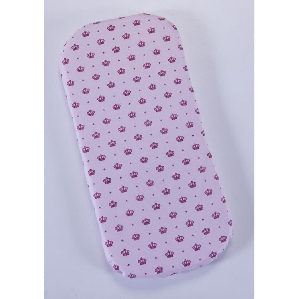 Colchão para carrinho oval bebe Menina Coroa Rosa - Colchonete Oval para carrinho de Bebe Menina Princesa