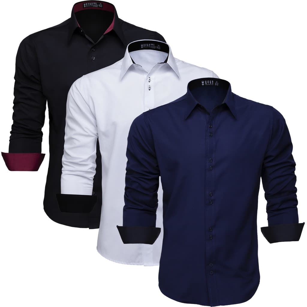 Kit 6 Camisas Sociais Slim Manga Longa