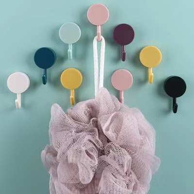 10 Peça Gancho De Parede Gancho De Adesivo De Porta Forte Vara Recarga Vel Gancho Macaron Autocolante Multifuncional Para Banheiro / Cozinha/Gancho adesivo de Parede Sem Furar Multiuso