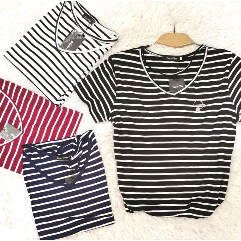 Camisetas De Lista Moda Feminino Z2011