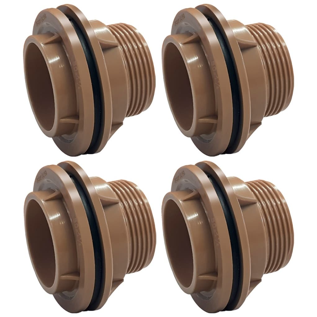 4 x Adaptador Flange 50mm (1.1/2") Para Caixa D' Água e Cisterna