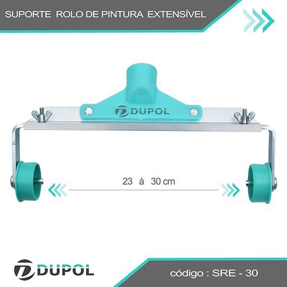 SUPORTE ROLO DE PINTURA GARFO EXTENSÍVEL 23 à 30 cm - Dupol
