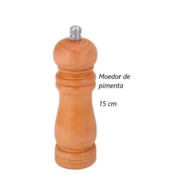 Moedor De Pimenta E Sal Grosso De Madeira Triturador Tempero