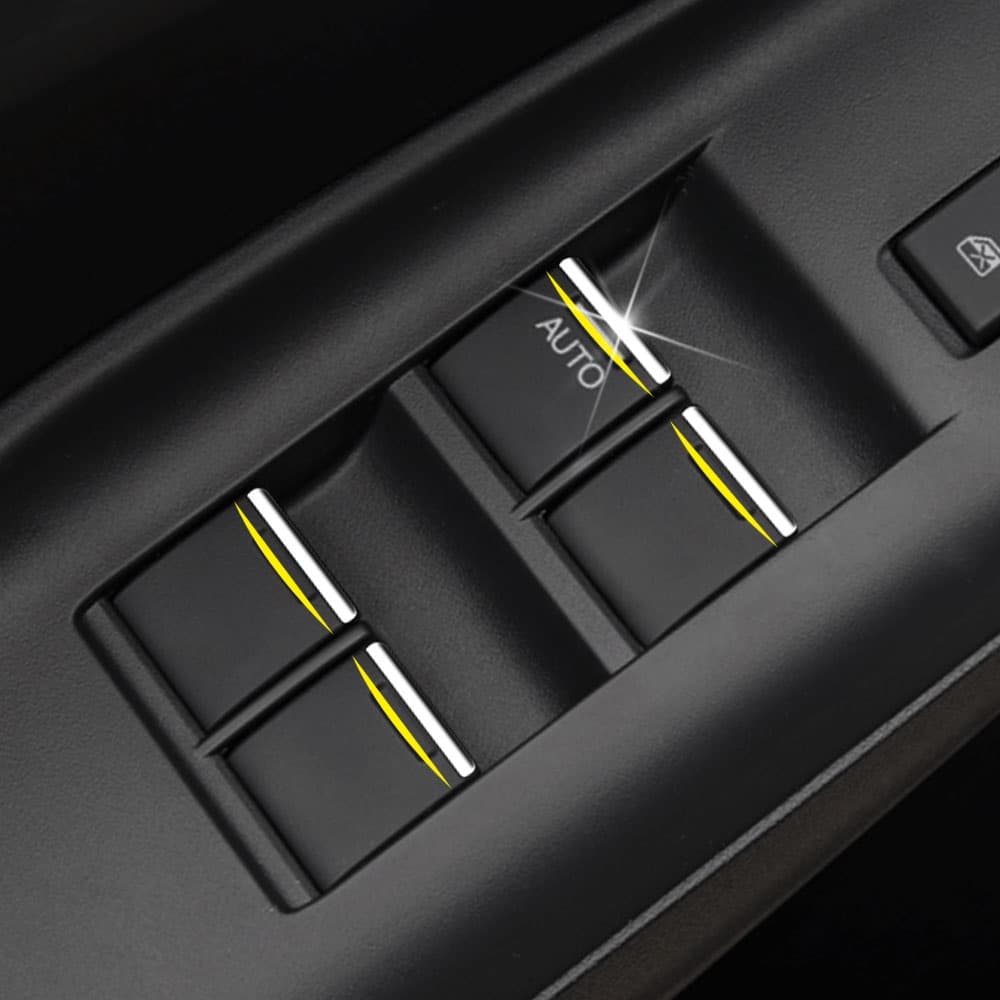 Para Honda Jazz Fit Cidade Civic CRV BRV Jade Accord Pilot Odyssey Interruptor Da Janela Do Carro Botão De Elevador Adesivo De Lantejoulas 7 Pcs Stying Acc .