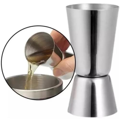 Copo Dosador Duplo Aço Inox para Bebidas 20/40ml