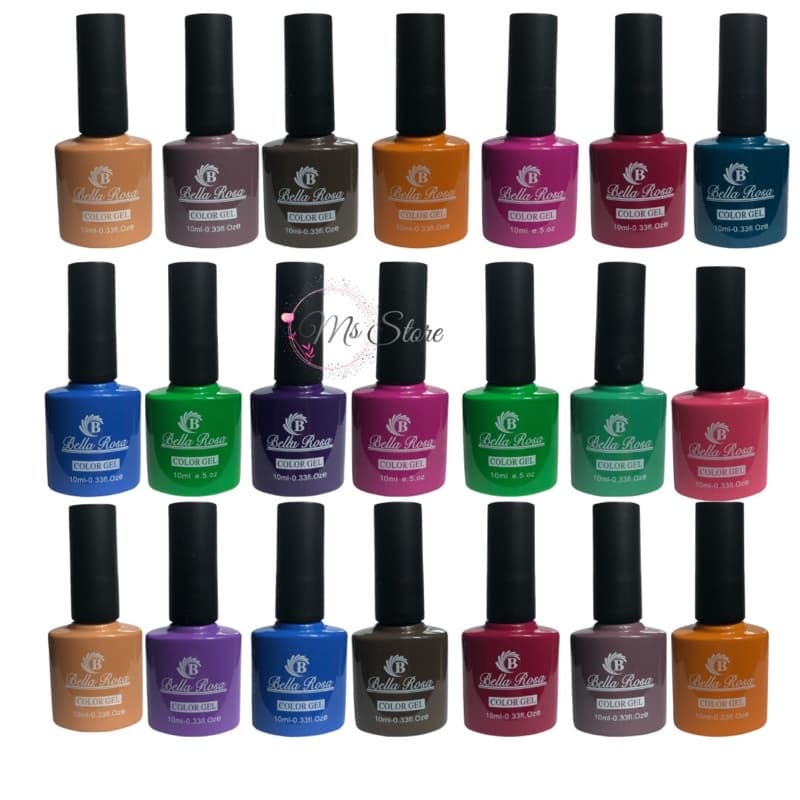 kit 10 Esmaltes em Gel Bella Rosa Led Uv Unhas de Gel Bela Rosa 10ml